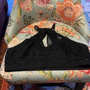 TORRID Black Lace and Black Net Bralette, Size 2